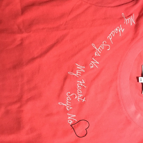 Wildfox ‘My Heart Say No’ pinkish short T-shirt XS - Picture 8 of 8